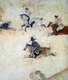 China: Qianling Tombs, Shaanxi; A game of Polo represented in a Tang Dynasty mural.