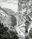 China: A French expedition's view of the Yangtse River flowing through a gorge to be navigated en route to Lao-oua-tan in Yunnan Province, as sketched by Louis Delaporte in 1868.